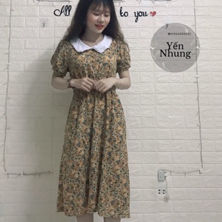 Đầm hoa cổ peter pan