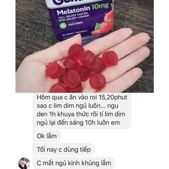 Kẹo Dẻo Ngủ Ngon,Kẹo Dẻo Natrol Melation Gummies hỗ trợ ngủ ngon Natrol Mỹ 90V 180V