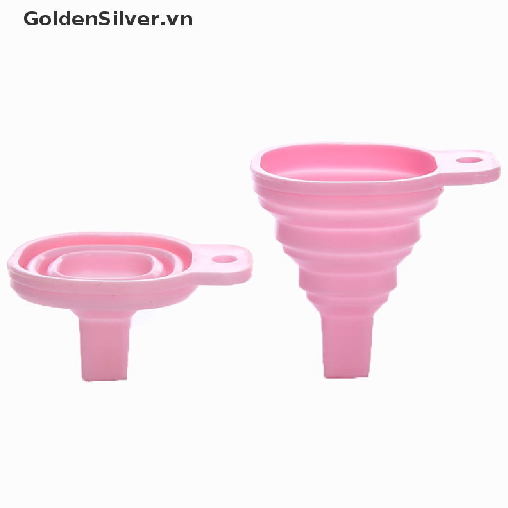 Phễu Silicone Màu Vàng Bạc Thiết Kế Gấp Gọn Cho Nhà Bếp