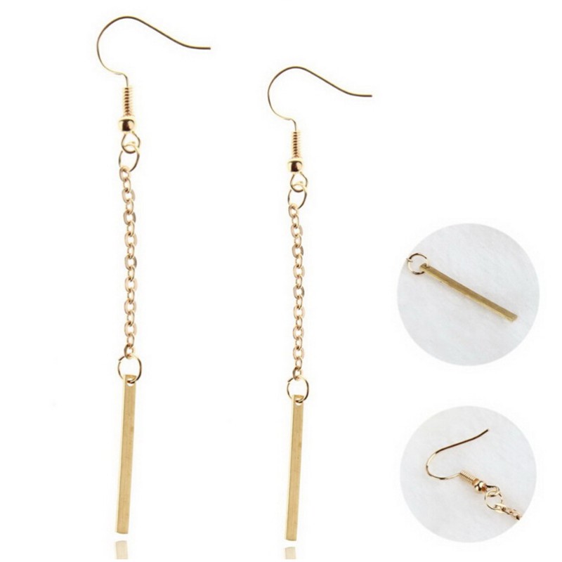 Khuyên Tai Dáng Dài Thiết Kế Đơn Giản Thanh Lịch Cho Nữ