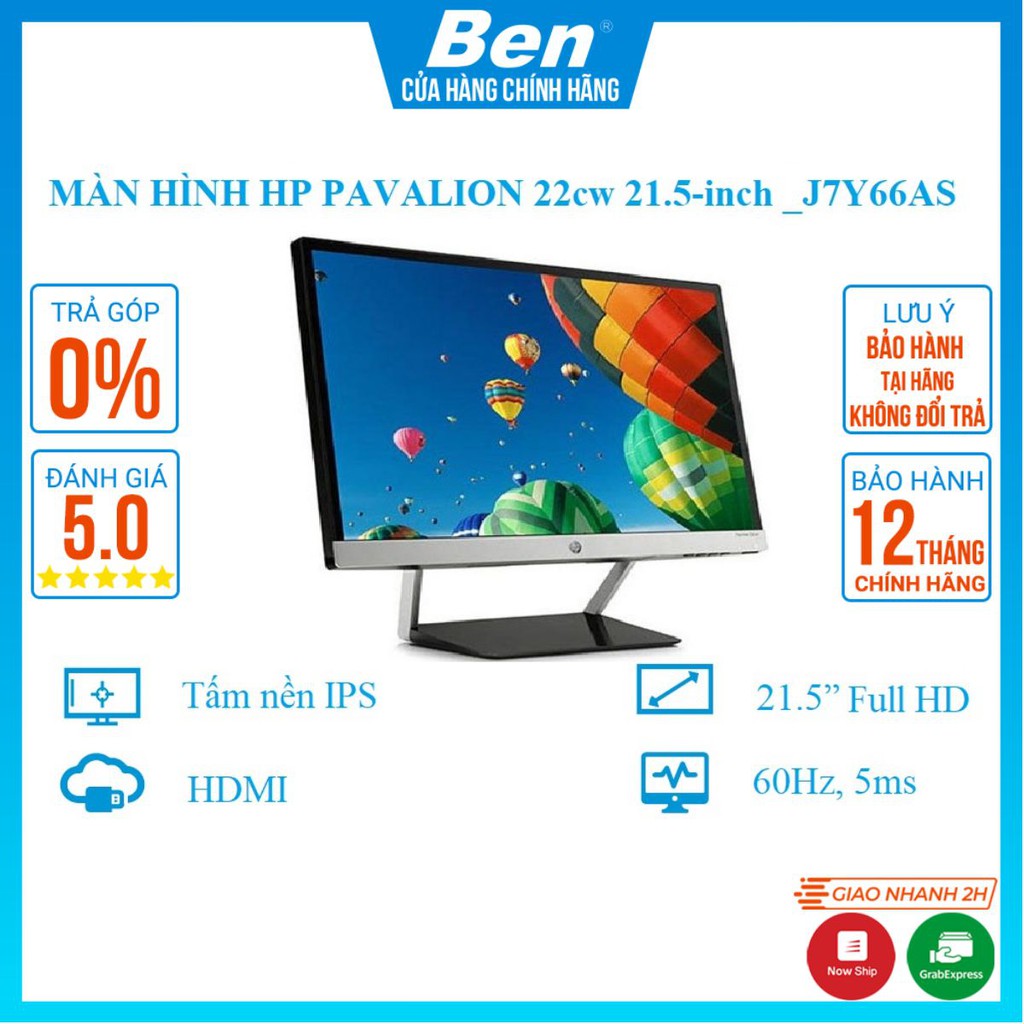 Màn hình HP Pavilion 22cw 21.5-inch IPS LED Backlit Monitor_J7Y66AS- Hàng Chính Hãng