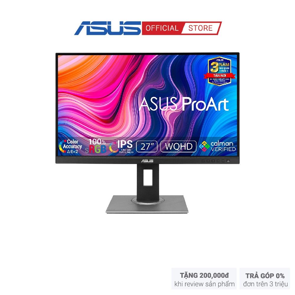 [Mã ELCL7 giảm 7% đơn 7TR] TẶNG 3 THÁNG ADOBE/ Màn Hình ASUS ProArt PA278QV(27-inch WQHD/IPS 2K/75Hz/5ms/Chuyên Đồ Họa
