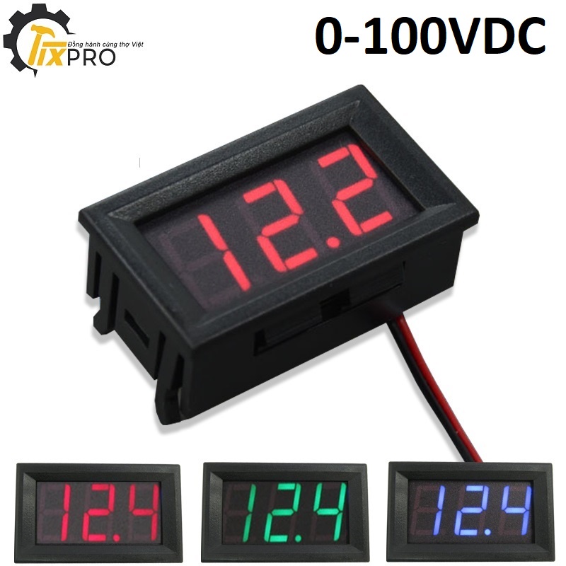 Vôn kế điện tử 3 dây DC0-100V, đồng hồ đo điện áp DC0-100V 3 dây
