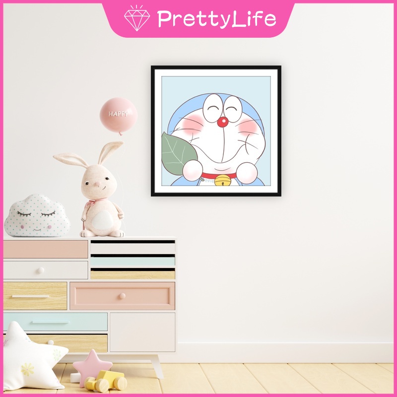 Tranh Đính Đá Tự Làm Hình Doraemon Dễ Thương Kích Thước 30X30cm