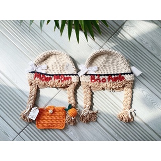Mũ len tóc bím ( 🧶 mềm ) xinh cho bé gái 🍓🍓🍓