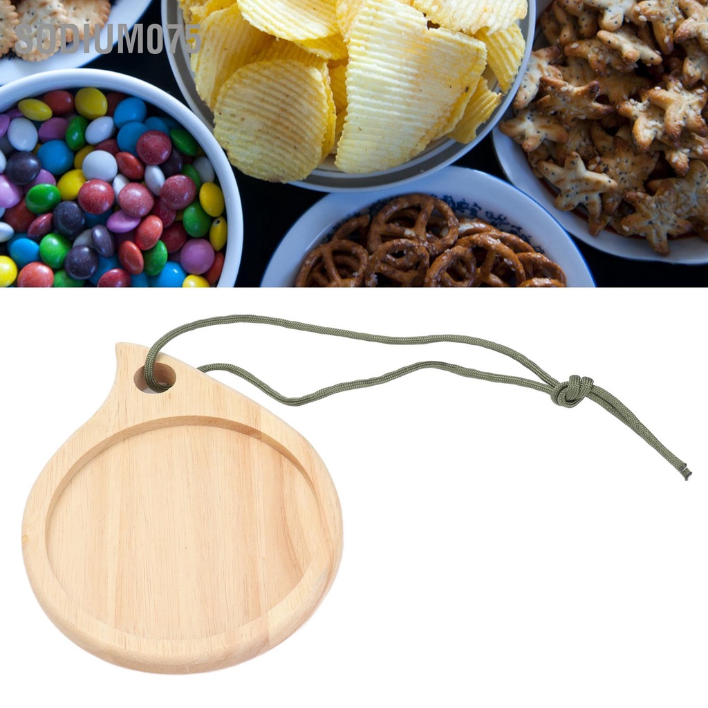 Sodium075 Thớt gỗ cắm trại Đa năng tròn nhỏ Đĩa Charcuterie cho món ăn nhẹ trái cây