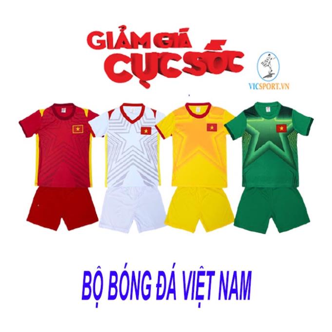 Áo Đá Banh, Quần Áo Bóng Đá Trẻ Em Đội Tuyển Việt Nam Mới Nhất, Đủ Màu,Thoáng Mát - Vicsport *