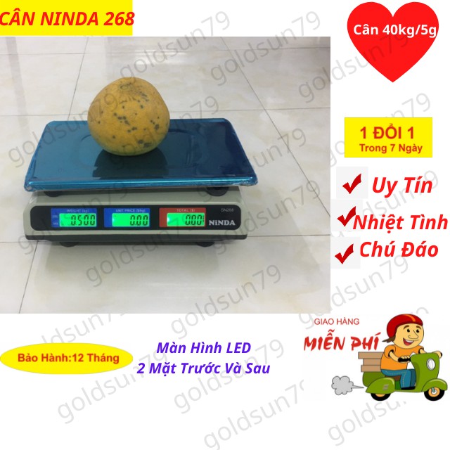 [ BH12T] Cân Điện Tử Tính Tiền  Bán Hàng Siêu Thị Hoa Quả  NINDA SN268 LOẠI 30Kg/5g-goldsun79