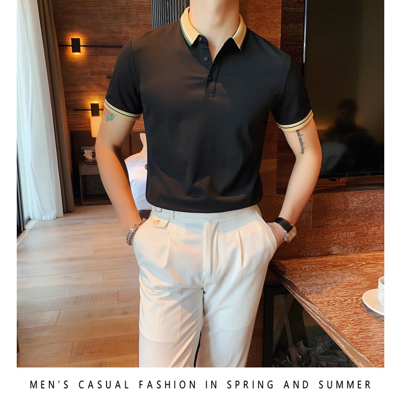 Áo polo nam trơn cổ bẻ - Áo thun nam vải cá xấu cotton tay ngắn thoáng mát&lt;Hàng Cao Cấp&gt; A02