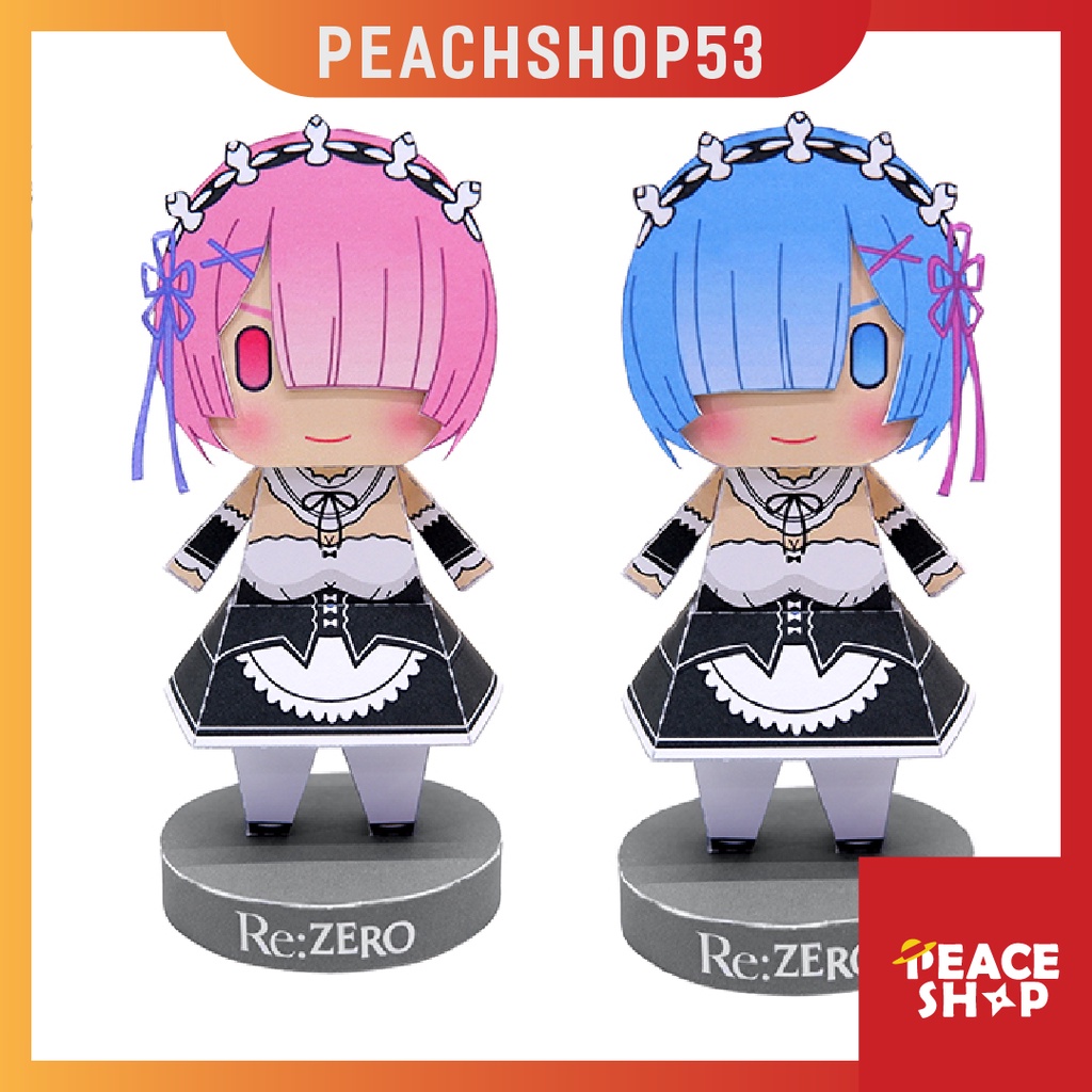 Mô hình giấy Rem Ram Chibi Anime Re:Zero OS25