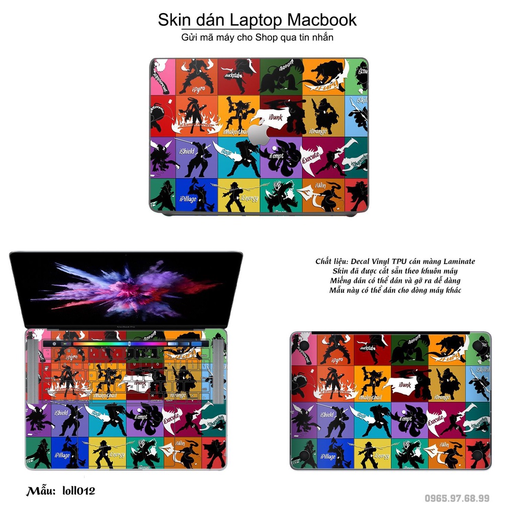 Skin dán Macbook mẫu Liên Minh Huyền Thoại (đã cắt sẵn, inbox mã máy cho shop)