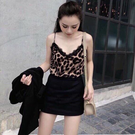 Áo 2 dây lụa phối ren đẹp_Áo 2 dây lụa