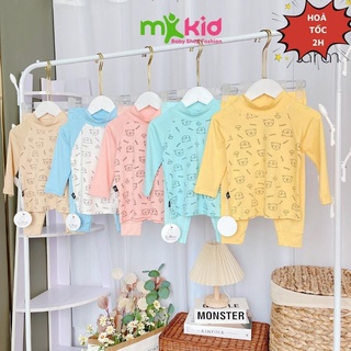 Bộ Thu Đông Cho Bé 💖 Bộ Cổ 3 Phân Dài Tay Cho Bé Trai Bé Gái 💖 Thiết kế Cổ Cao Giữ Ấm Tốt Cho Bé Khi Ngủ .