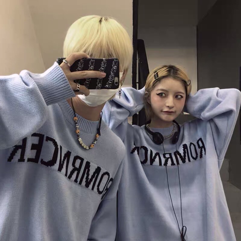 [ORDER+ẢNH THẬT] Áo len sweater xanh ngọc cổ tròn in chữ unisex nam nữ oversize Ulzzang siêu đẹp ❤️