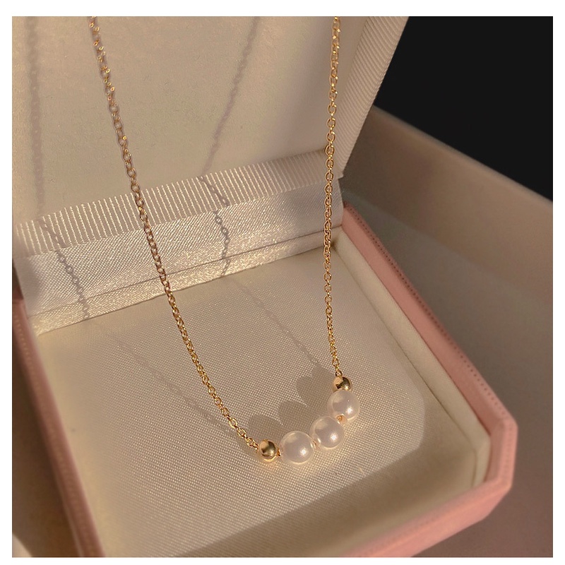 Vòng Cổ Ngọc Trai Bằng Titan B450 Thời Trang Sang Trọng Cho Nữ