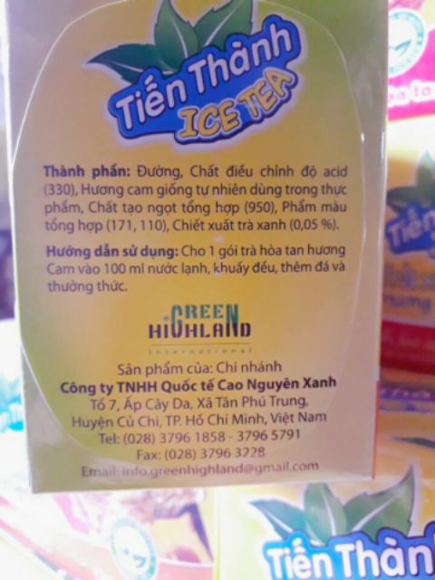 Trà hòa tan TIẾN THÀNH Ice tea - Hộp 24 gói
