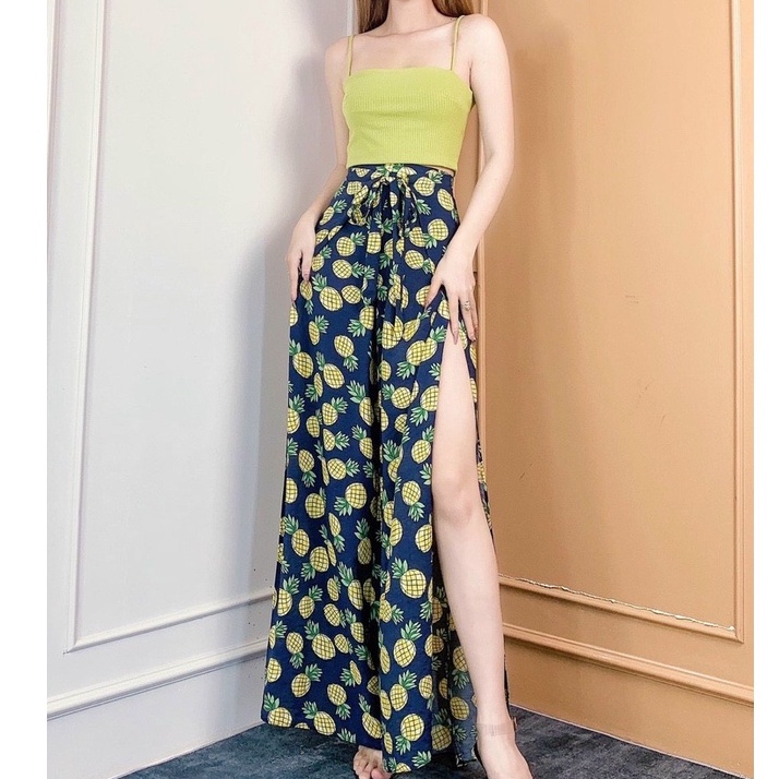 Set Đồ Nữ Đi Biển, Sét Bộ Bộ Áo Croptop Kèm Chân Váy Xẻ Tà Nhiều Màu Xinh Xắn Thời Trang Nữ Xm Minh Phúc