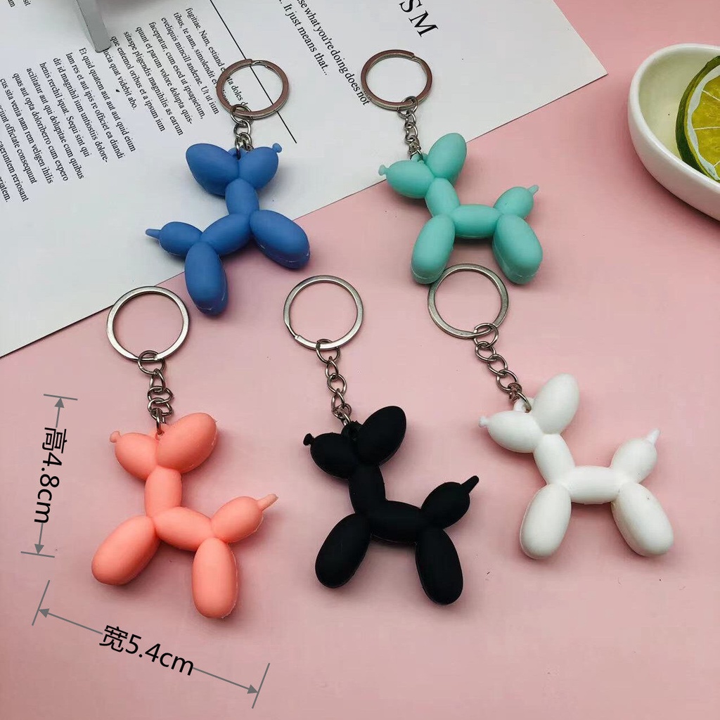 Móc Khóa Hình Chú Chó Và Bong Bóng Dễ Thương