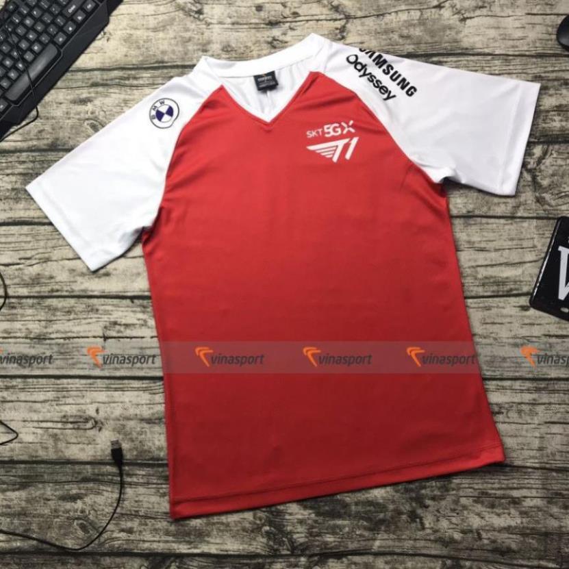 Áo game thi đấu Esports SKT T1 2021 màu đỏ trắng ! ❕ ! ,