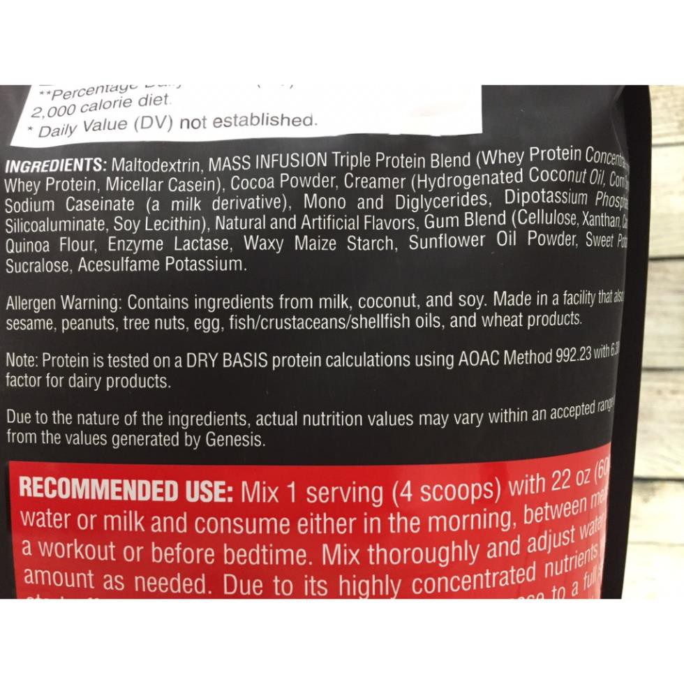 Sữa Dinh Dưỡng tăng cân nhanh Nutrex Mass Infusion 12 lbs (5.6kg)