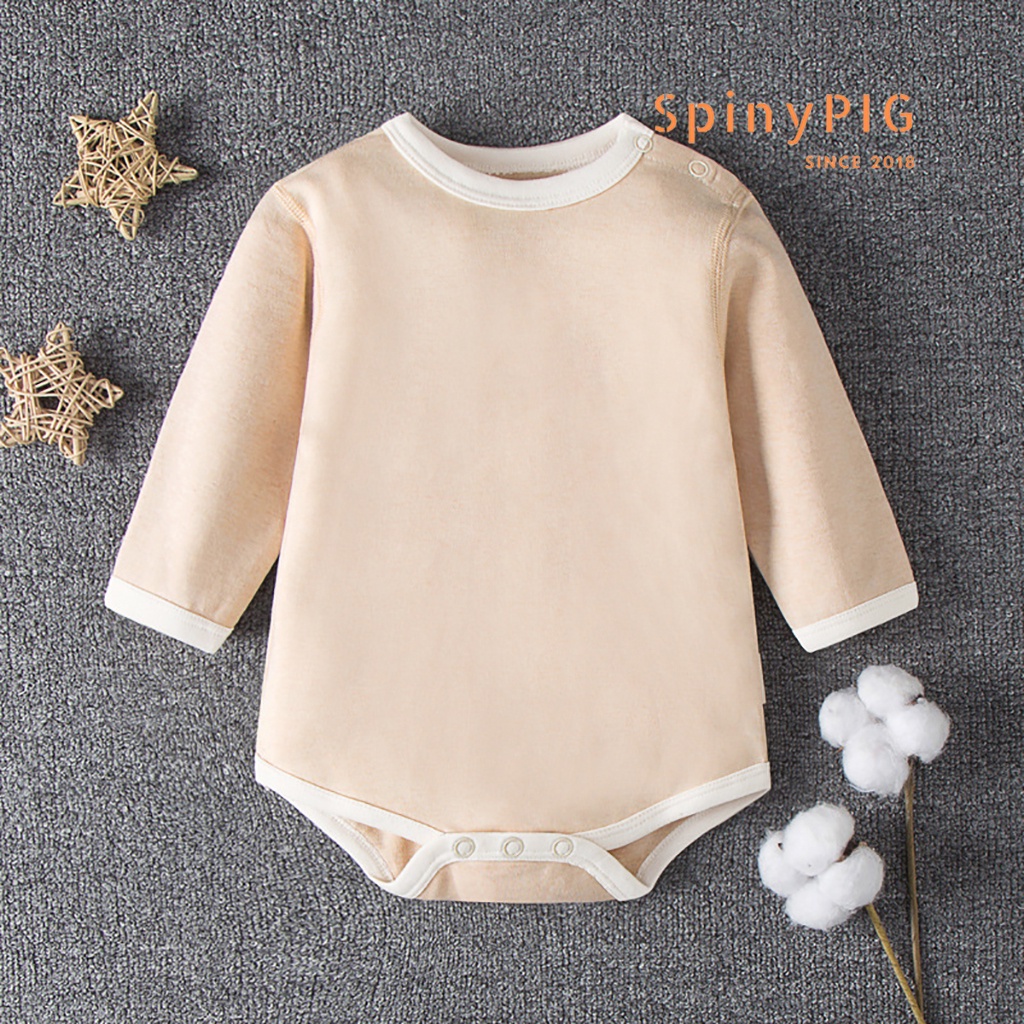 Bộ body chip dài tay cho bé 0-2 tuổi cotton hữu cơ tự nhiên không chất tẩy nhuộm an toàn cho bé