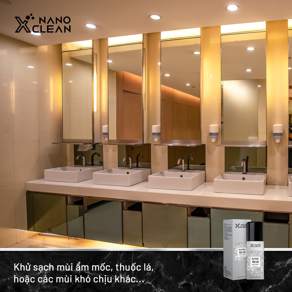 CHAI XỊT NANO BẠC DIỆT KHUẨN KHỬ MÙI VỆ SINH BỒN CẦU, TOILET NHÀ VỆ SINH -NANO XCLEAN TOILET SPRAY 40ML- AHT CORP (AHTC)