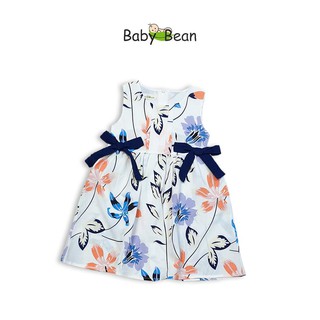 Váy Đầm Lụa Thắt Nơ Eo Bé Gái BabyBean