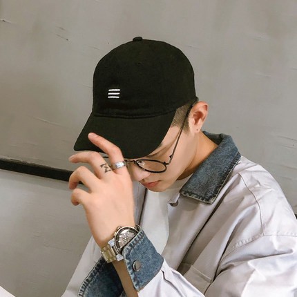 Outdoor versatile sun visor cap simple three bar fashion male sun visor female sports student baseball cap