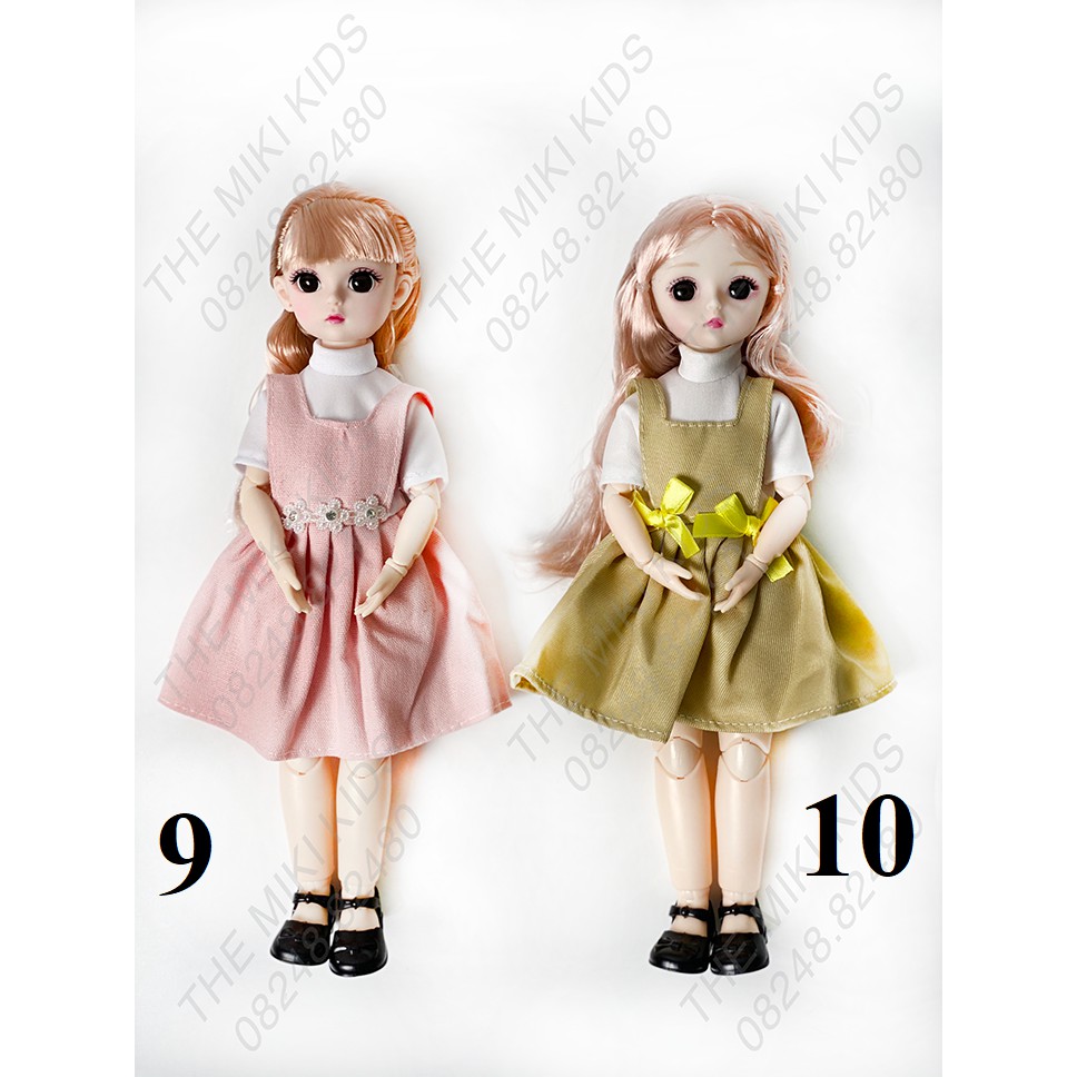 Búp bê công chúa Barbie cao 30cm, 6 BJD, 23 khớp, mắt 3D, cử động linh hoạt, trang phục đa dạng, đẹp mắt - The Miki Kids