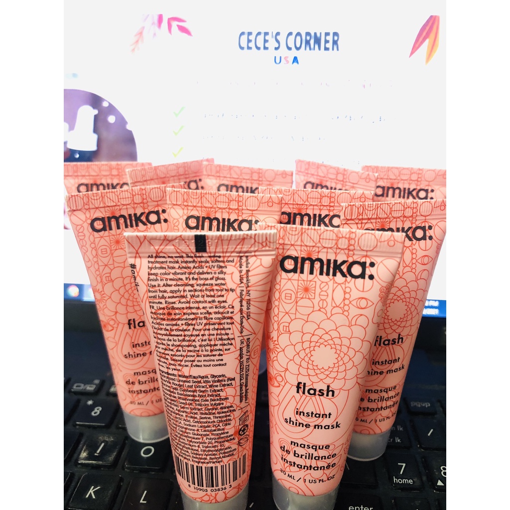 Mặt nạ ủ mềm tóc trong 60s Amika Flash Instant Shine Mask Mini 30ml [BII SEPHORA]