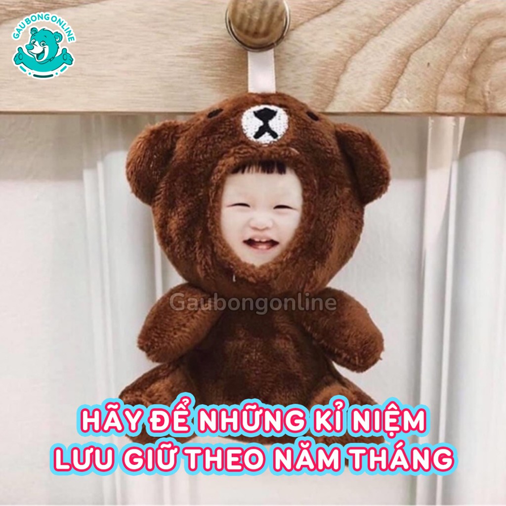 Gấu bông in ảnh, Móc khóa ghép ảnh mặt siêu dễ thương