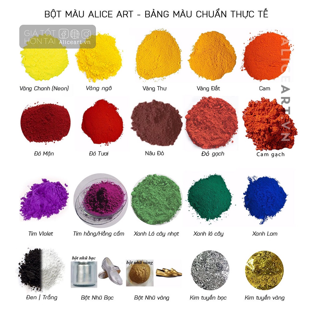 Bột màu mỹ thuật (TÚI TO) vẽ trang trí handmade diy decor pha màu