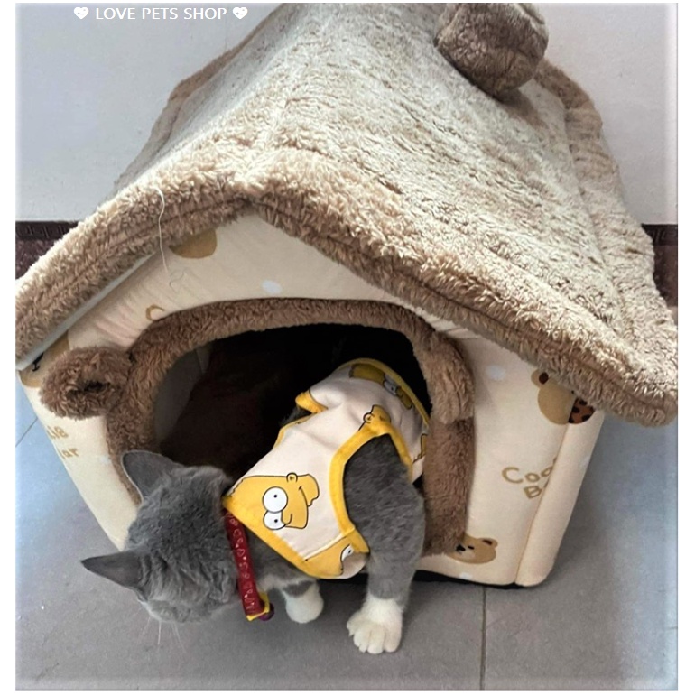 BỘ DÂY DẮT CHÓ MÈO KÈM YẾM CÓ HỌA TIẾT TÔNG VÀNG - LOVE PETS SHOP