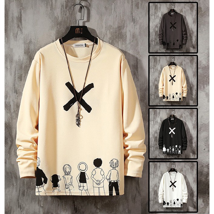 Áo Thun Nam Dài Tay Cổ Tròn Họa Tiết Người Hoạt Hình Chữ X Phong Cách Trẻ Trung Thời Trang Zenkonu TOP NAM 1000143V1 | BigBuy360 - bigbuy360.vn