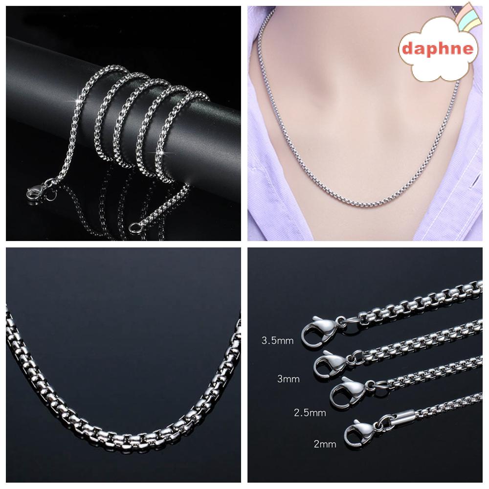 Vòng cổ Bằng Thép Không Gỉ Màu Bạc 2mm/2.5mm/3mm/3.5mm/4mm Phong Cách Hip Hop Cho Nam Và Nữ