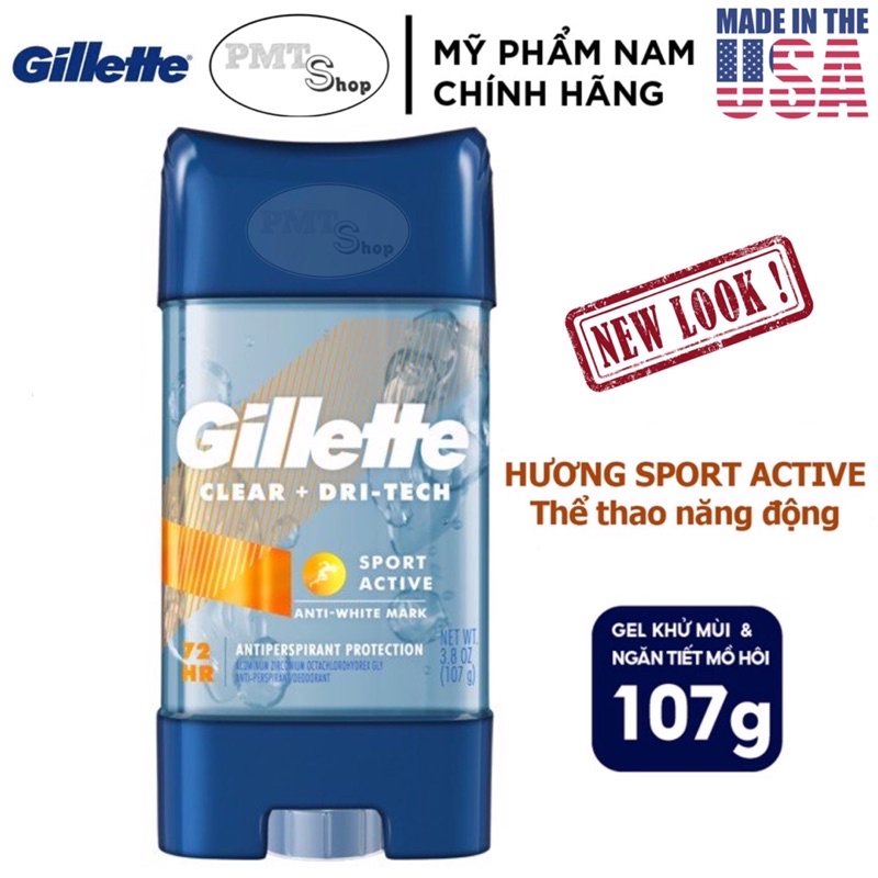 Lăn khử mùi nam Gillette Clear Gel 107g Cool Wave 6in1 Ultimate | Sport TriumPh | Arctic Ice | Power Rush 108g