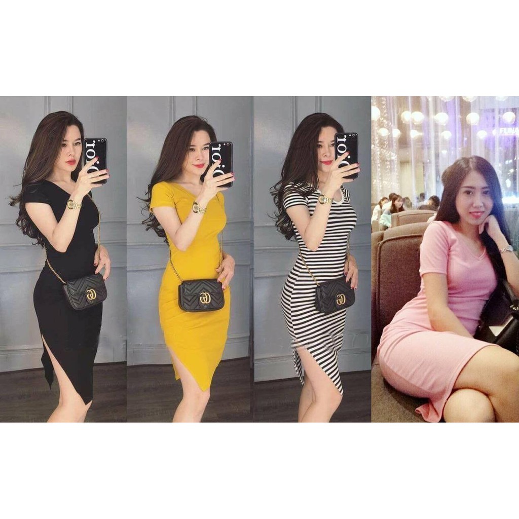 Váy Body Len Tăm Tay Ngắn Kèm Ảnh Thật | BigBuy360 - bigbuy360.vn