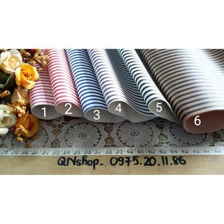 vải giả da mềm kẻ ngang