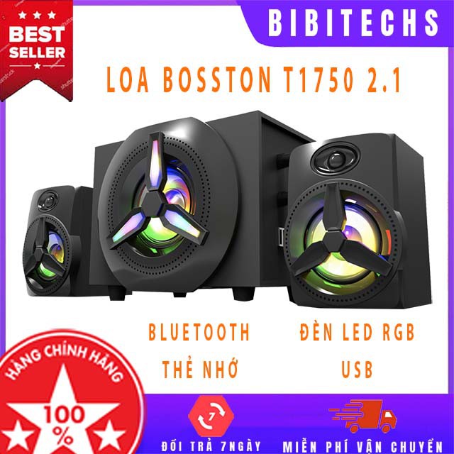 Loa vi tính bluetooth Bosston T1750 ❤️FREESHIP❤️ Hàng chính hãng, Led RGB, 2.1 BH 12 tháng - Bibitechs