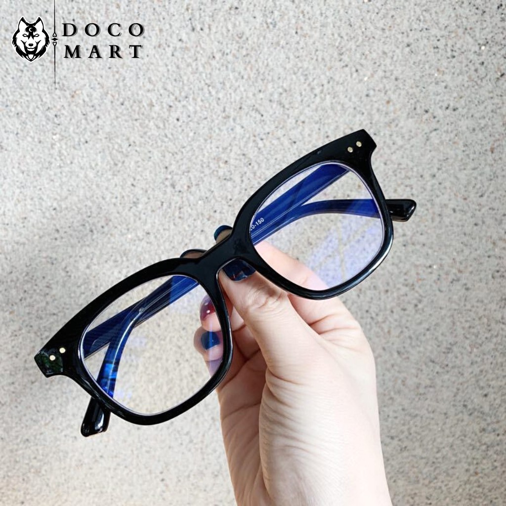 Mắt kính thời trang DOCO M423 gọng kính giả cận nam nữ chữ V mắt vuông 2 chấm góc | BigBuy360 - bigbuy360.vn