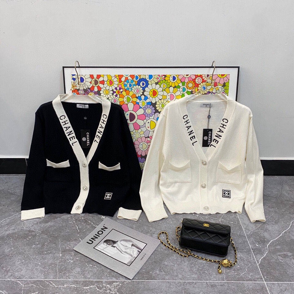 Áo khoác len Cardigan thêu CN kèm phụ kiện thương hiệu Quảng Châu cao cấp thương hiệu thời trang D&R L024 | BigBuy360 - bigbuy360.vn