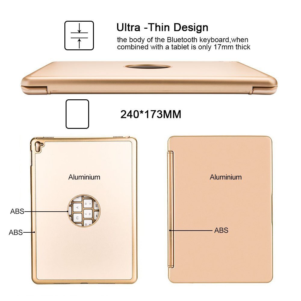 Bàn phím Bluetooth kiêm ốp lưng cho iPad Air 2 (Gold)