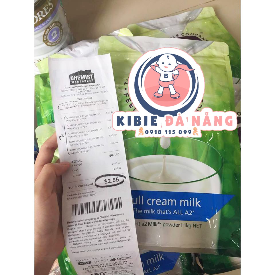 Sữa Tươi A2 Dạng Bột Nguyên Kem Bịch 1kg Của Úc