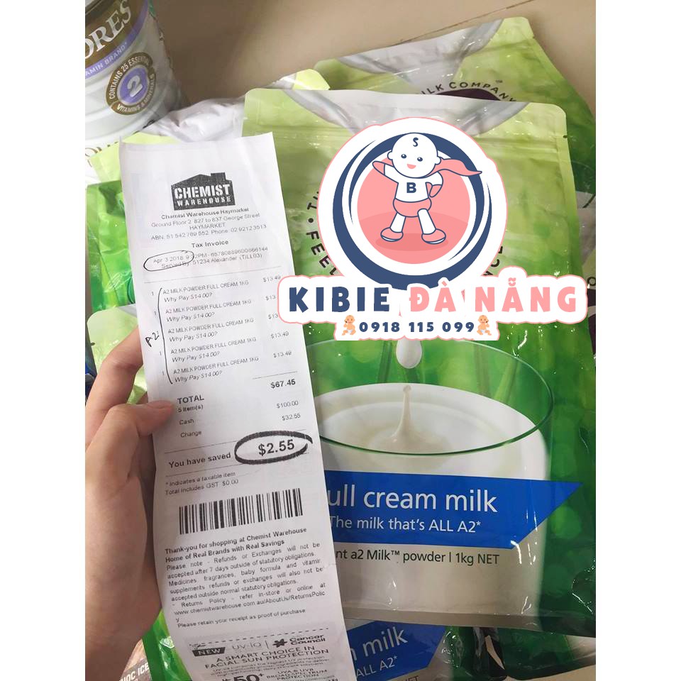 Sữa Tươi A2 Dạng Bột Nguyên Kem Bịch 1kg Của Úc