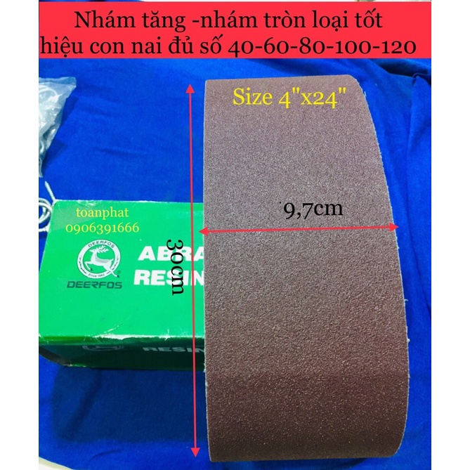 Nhám tăng-nhám vòng hiệu con nai size 4&quot;x24&quot; đủ số 40-0-80-100-120