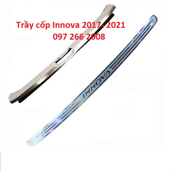 Ốp chống trầy cốp trong ngoài xe Innova 2017- 2021 – chất liệu INOX