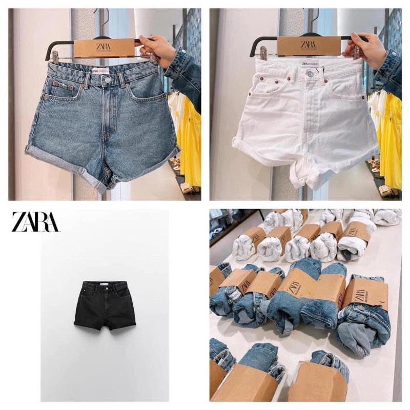Quần sooc jean ZARA gập gấu 3 màu