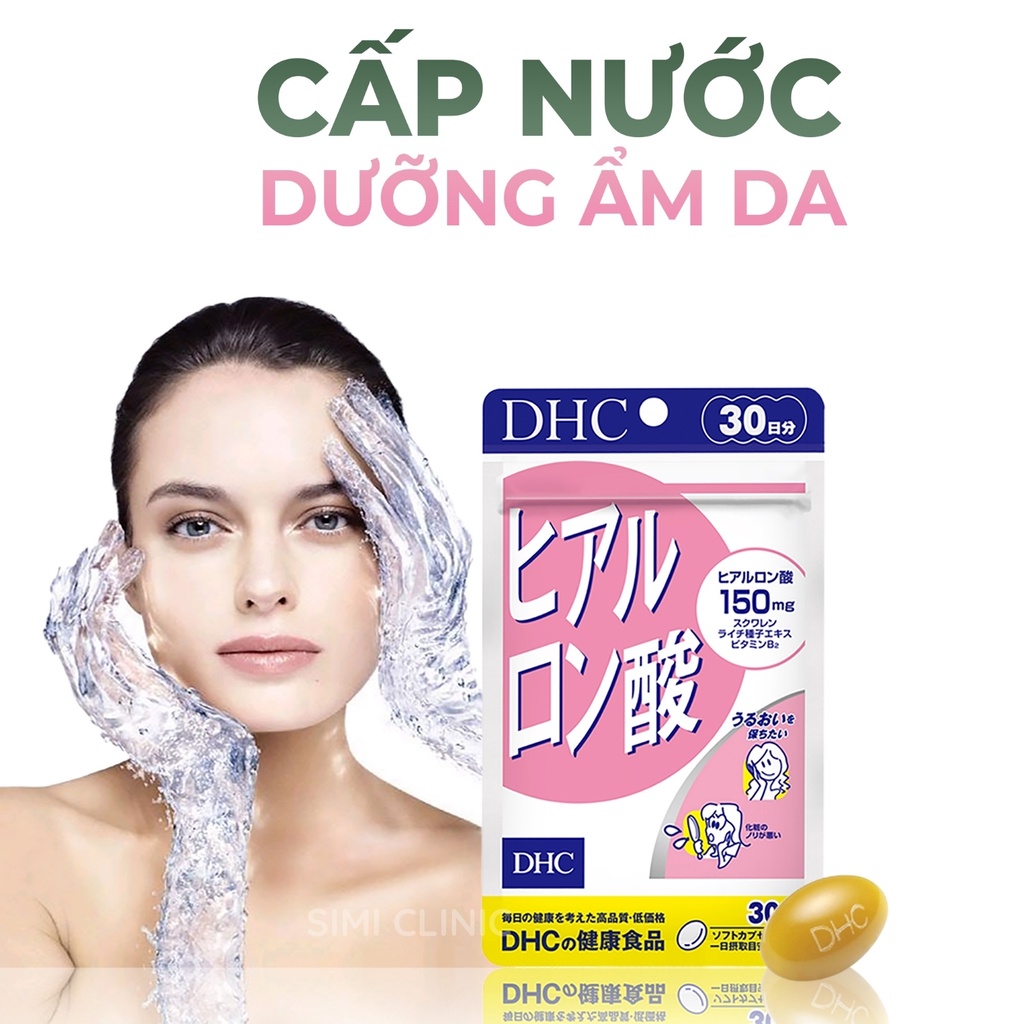 Viên uống cấp nước DHC Hyaluronic Acid Nhật Bản dưỡng cấp ẩm làm đẹp da căng bóng chống lão hoá bổ sung HA da khô nhăn