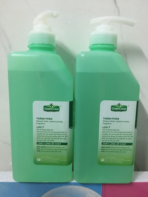 Gel/Nước rửa tay khô 500ml Green cross