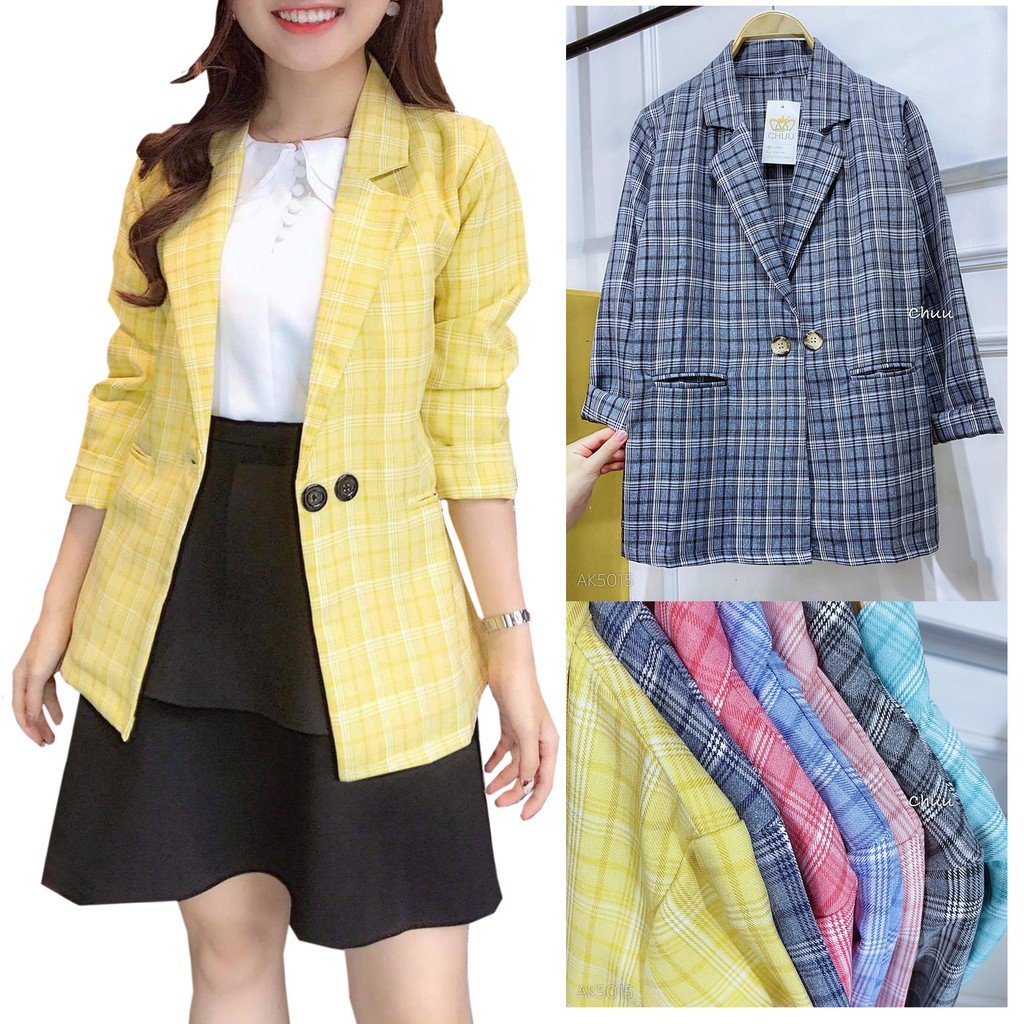 Áo Vest Nữ Khoác Caro Công Sở CHUU A